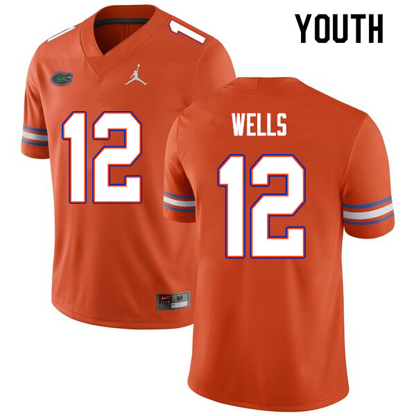 Youth #12 Rick Wells Florida Gators College Football Jerseys Sale-Orange